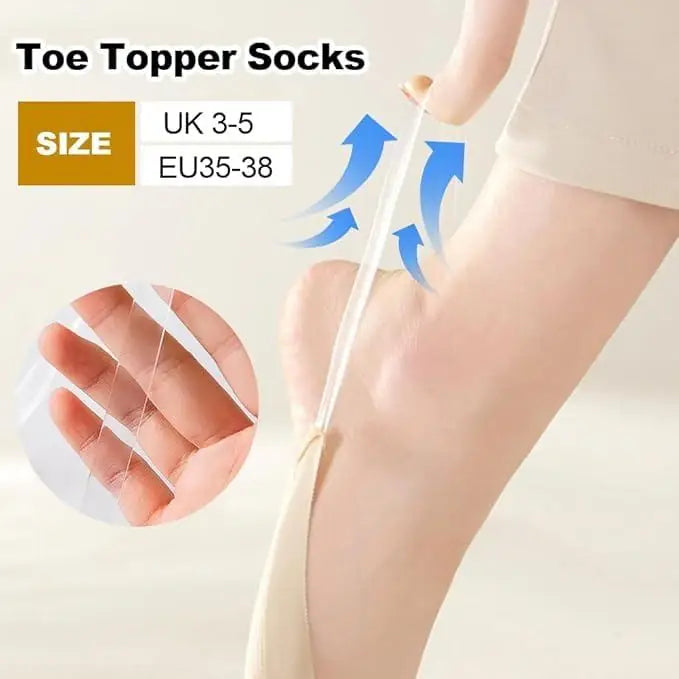 Women's Slingback Toe Topper Ballerina Socks (Pack of 2)