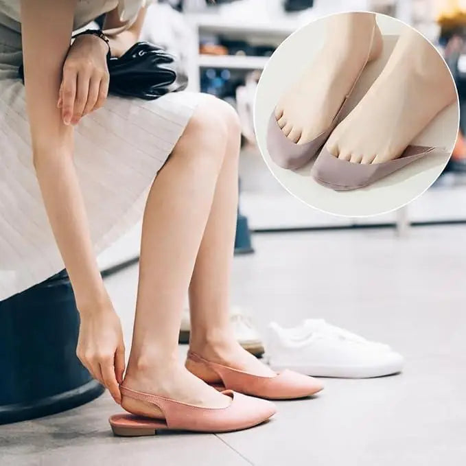 Women's Slingback Toe Topper Ballerina Socks (Pack of 2)