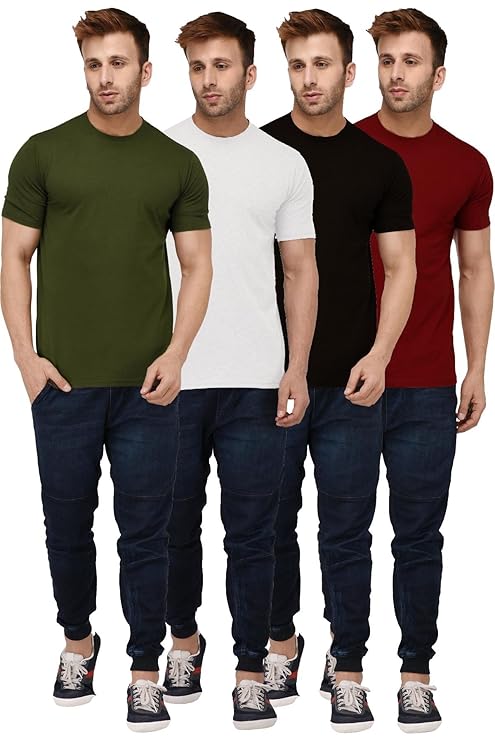 Pack of 4 Printed Round Neck T-Shirts