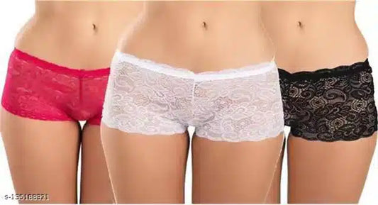 Net Briefs for Women (Multicolor, 5XL) (Set of 3)