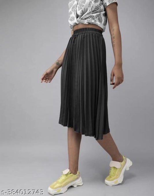 Crepe Skirts for Women (Green, 28)