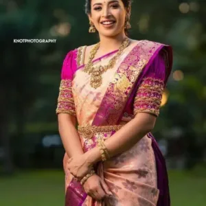 Jacquard Saree For Women (Purple, 6.3m)