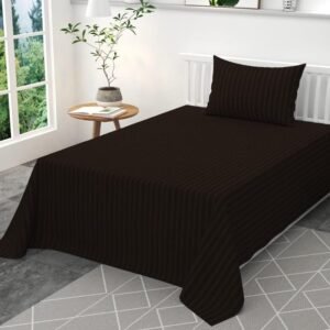 Seasons Single Brown Colour Bedsheet with 1 Pillow Cover