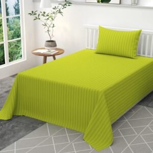 Seasons Single Green Colour Bedsheet with 1 Pillow Cover
