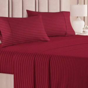 Seasons Bedsheet for Double Bed King Size with 2 Pillow Covers, Maroon