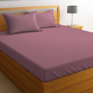 Seasons Bedsheet for Double Bed King Size with 2 Pillow Covers, Bargandi