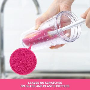 Seasons Plastic Bottle Cleaner Brush (Pink and White,Pack of 1)