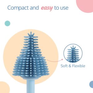 Seasons 360? Movable Silicone Bristle Baby Feeding Bottle Cleaning Brush, Blue??(Blue)