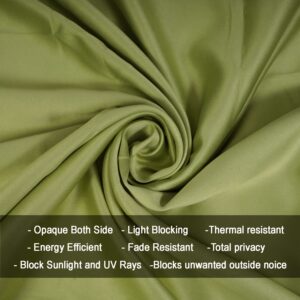 Seasons Avacado Green Room Darkening Blackout Curtains 5 Feet