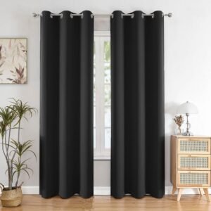 Seasons Black Colour Blackout Curtains 5 Feet Curtain