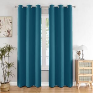 Seasons Blue Heavy Blackout Curtains Long Door 7Feet