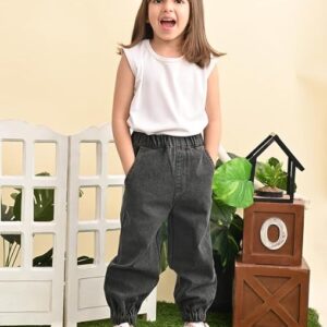 Girls Stretchable Denim Black Pant