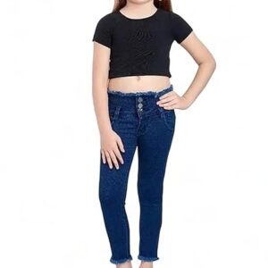 Girls Skinny Navy Blue Jeans