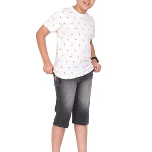 Boys Half Grey Black Jeans