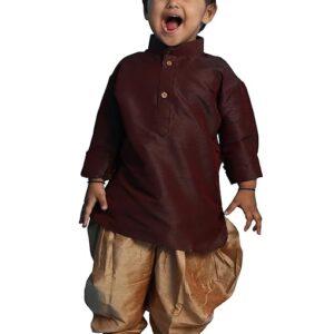 Boys Silk Multicolour Kurta and Dhoti Set