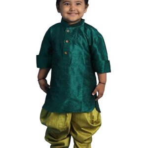 Boys Silk Multicolour Kurta and Dhoti Set