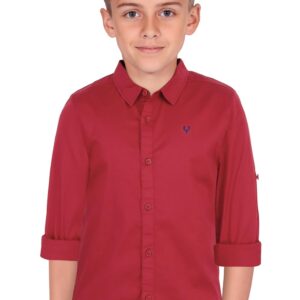 Plain Red Colour Boy's Shirt