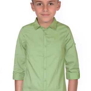 Plain Light Green Colour Boy's Shirt