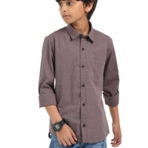 Boys Light Brown Shirt Stylish Casualwear Buttoned