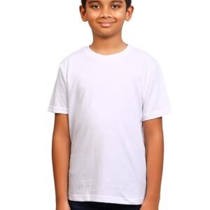 Round Neck Plain White Tshirt for Boys
