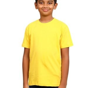 Round Neck Plain Yellow Tshirt for Boys