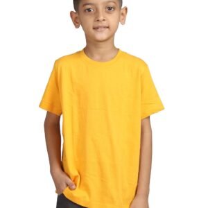 Plain Yellow Hip-Hop Half Sleeve Cotton Boy's T-Shirt
