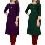 Stylish Multi Crepe 3/4 Sleeves Combo Kurta