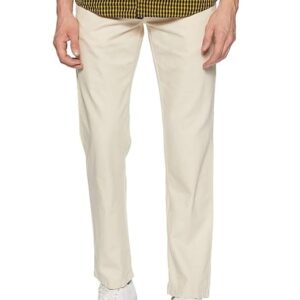 Men Casual Cotton Beige Pants