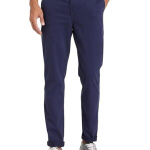 Men Casual Cotton Navy Blue Pants