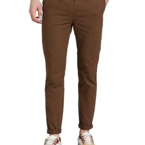 Men Casual Cotton Brown Pants