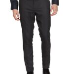 Men's Stretchable Formal Charcoal Solid Pants