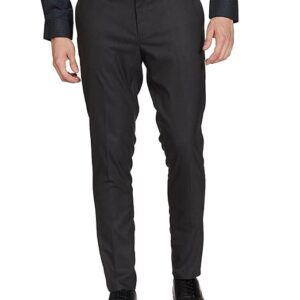 Men's Stretchable Formal Charcoal Solid Pants