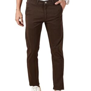 Men Chinos Casual Coffee Trousers