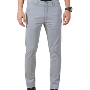 Men Chinos Casual Pale Blue Trousers