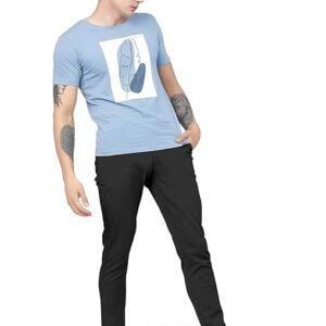 Men Plain Regular Fit Black Pant