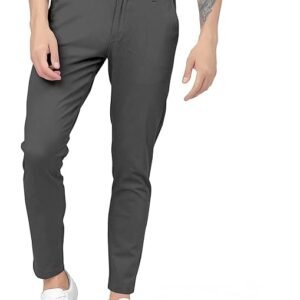 Men Plain Regular Fit Grey Pant
