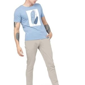 Men Plain Regular Fit Light Grey Pant