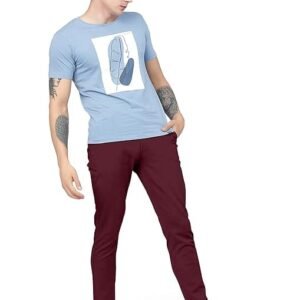 Men Plain Regular Fit Purple Pant