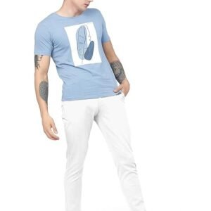 Men Plain Regular Fit White Pant