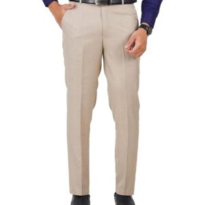 Men's Solid Formal Ivory Pants