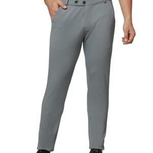 Men's Regular Fit Causal Silver Trouser