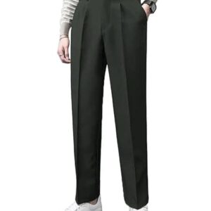 Men Formal Korean Olive Green Pant