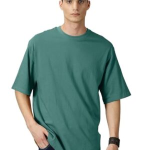 Men Cotton Loose Fit Olive Green T-Shirt