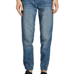 Blue Men Relaxed Fit Jogger Cotton Blend Jeans