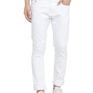White Men Slim Fit Mid Rise Stretchable Casual Jeans