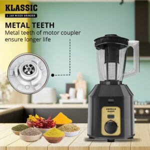 Havells GHFMGDVE100 Klassic 1000 W Juicer Mixer Grinder (4 Jars,Black,Grey)