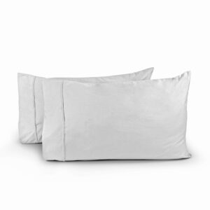 Seasons Pure Cotton Percale Fitted Sheet for Super King Bed Size Bedding with Pillow Cover for Bedroom, Soft Hotel Quality Bottom Bedsheets with Elastic Deep Pocket (78x78 Inch, White)
