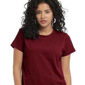 Women Stylish Plain Maroon Crop Top